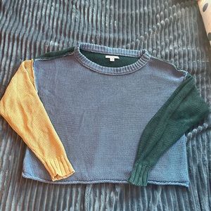 American Eagle Cropped Color-block Sweater